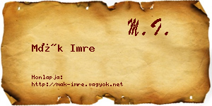 Mák Imre névjegykártya